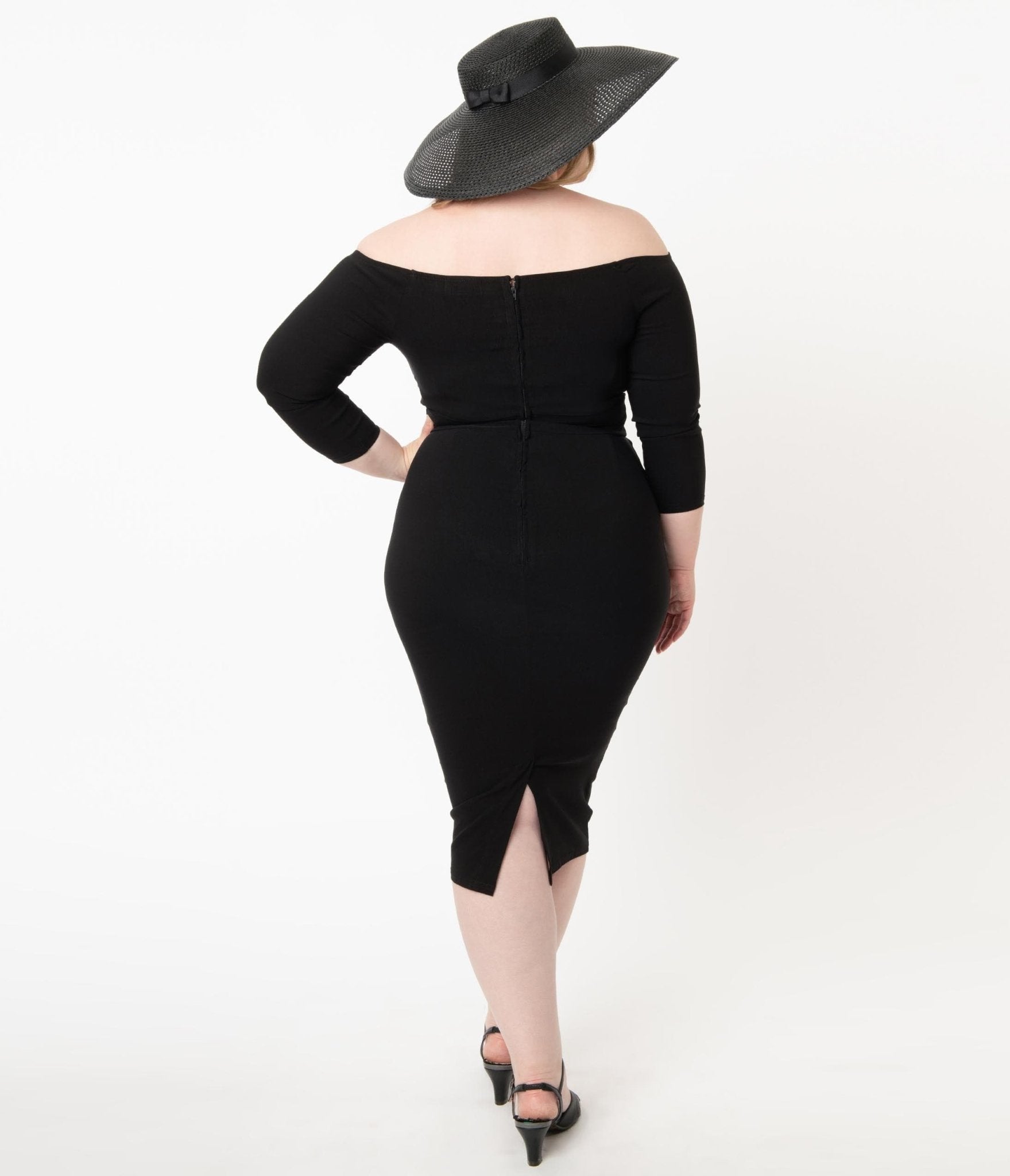 Unique Vintage Plus Size Black Shailene Pencil Dress - Unique Vintage - Womens, DRESSES, WIGGLE