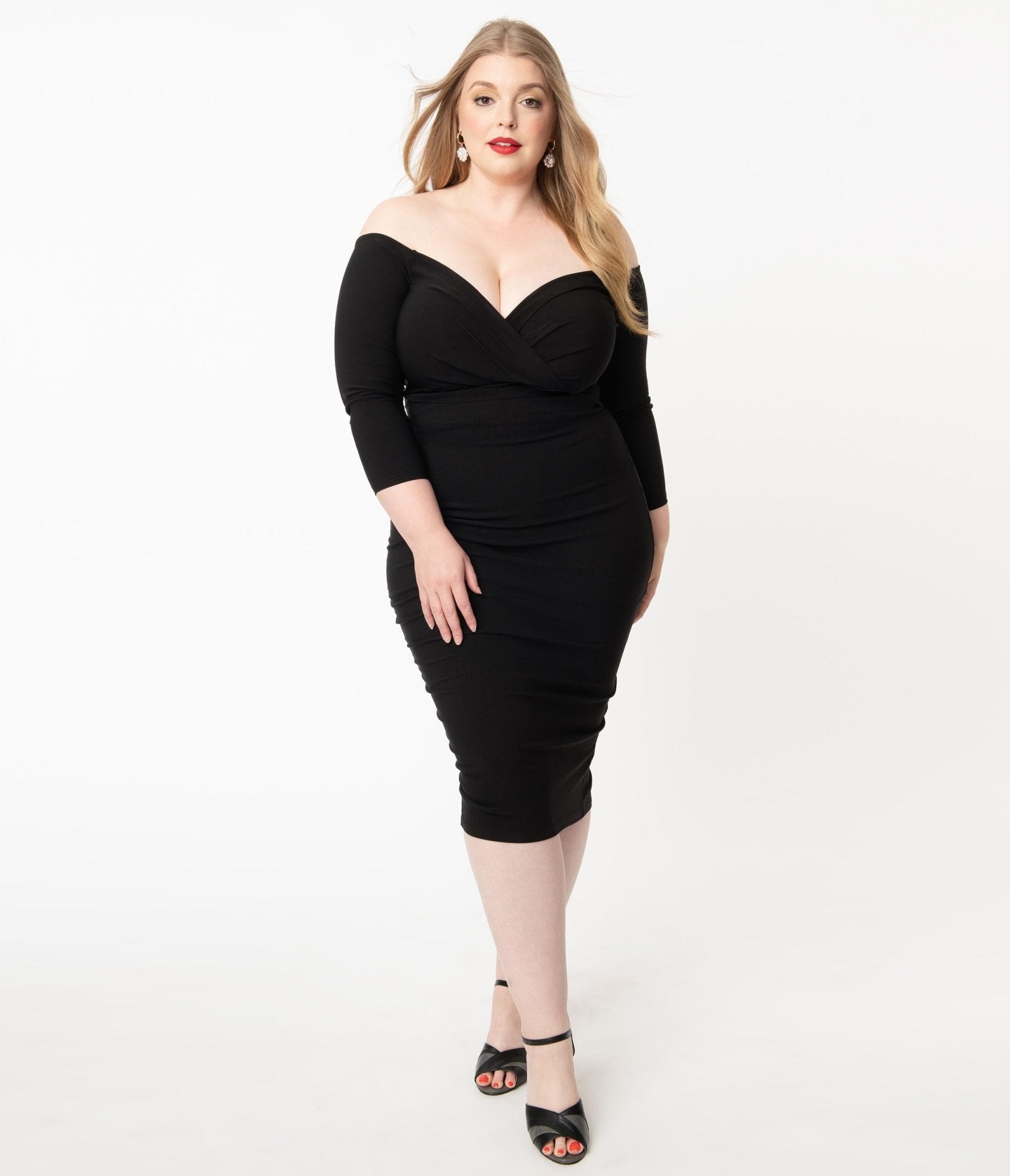 Unique Vintage Plus Size Black Shailene Pencil Dress - Unique Vintage - Womens, DRESSES, WIGGLE
