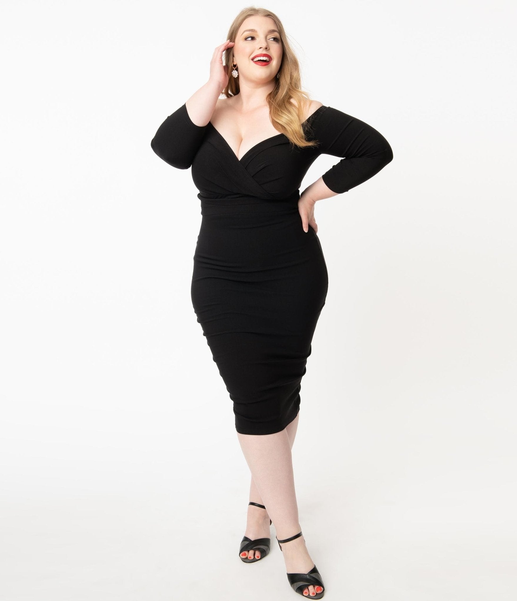 Unique Vintage Plus Size Black Shailene Pencil Dress - Unique Vintage - Womens, DRESSES, WIGGLE
