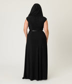 Unique Vintage Plus Size Black Shimmer Snake Hooded Maxi Dress - Unique Vintage - Womens, DRESSES, MAXI
