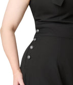 Unique Vintage Plus Size Black & Silver Sedgewick Jumpsuit - Unique Vintage - Womens, BOTTOMS, ROMPERS AND JUMPSUITS