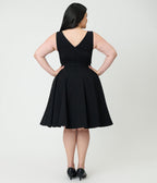Unique Vintage Plus Size Black Sleeveless Devon Swing Dress - Unique Vintage - Womens, DRESSES, SWING