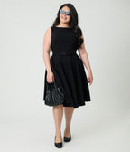 Unique Vintage Plus Size Black Sleeveless Devon Swing Dress - Unique Vintage - Womens, DRESSES, SWING