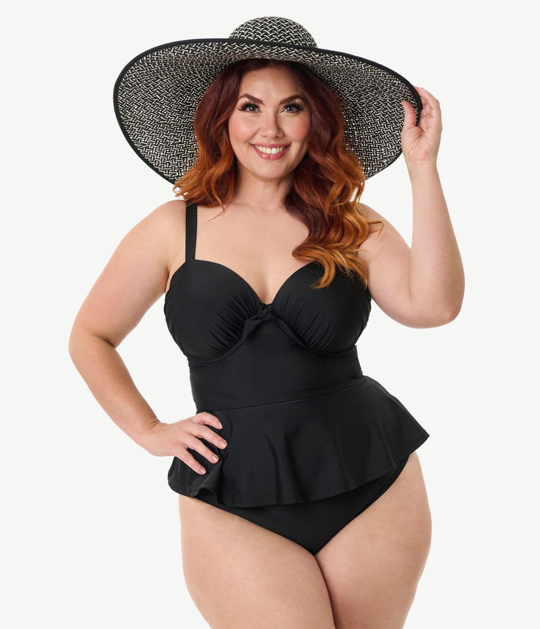 Unique Vintage Plus Size Black Solana Tankini Swim Top - Unique Vintage - Womens, SWIM, TOP