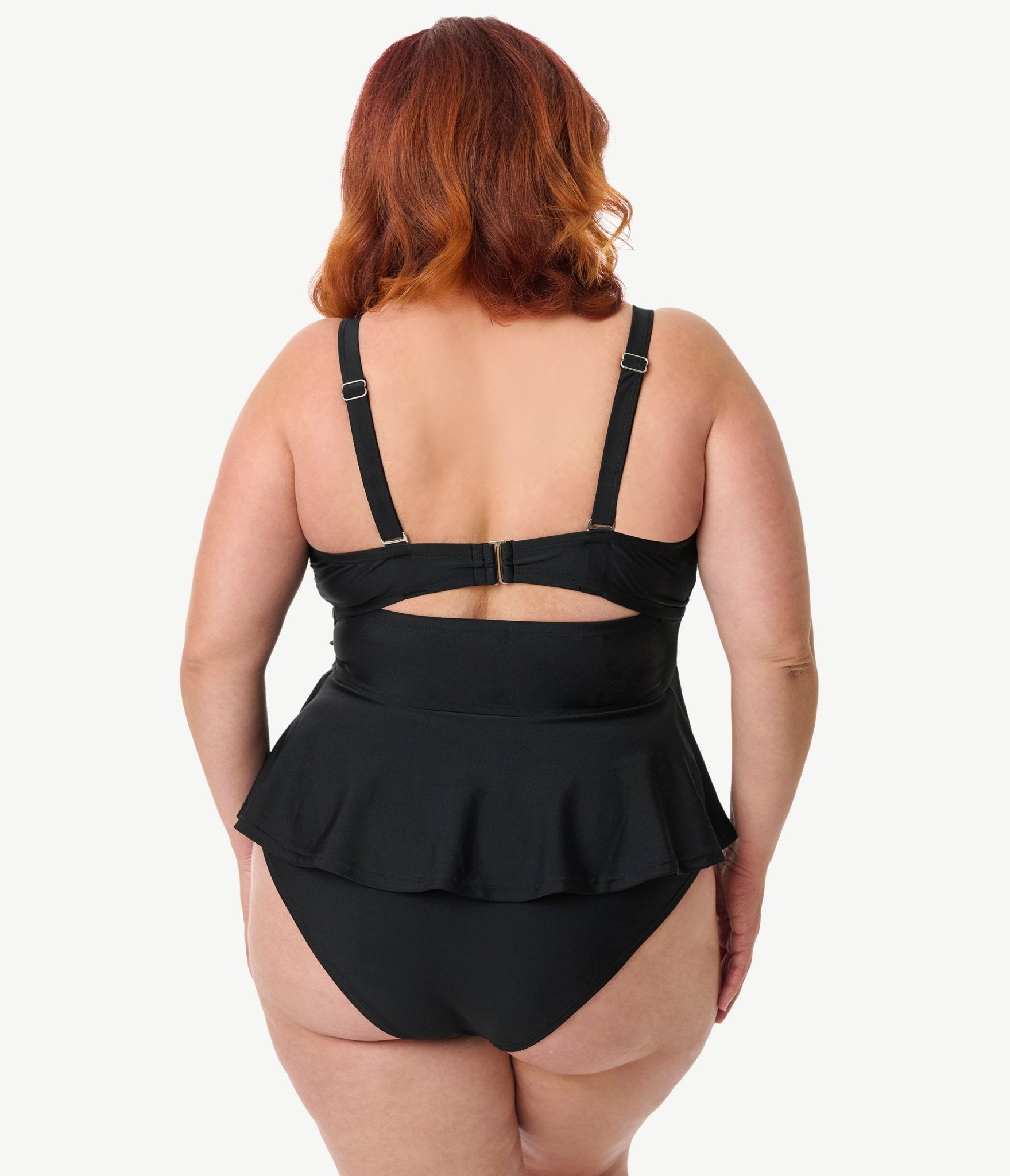 Unique Vintage Plus Size Black Solana Tankini Swim Top - Unique Vintage - Womens, SWIM, TOP