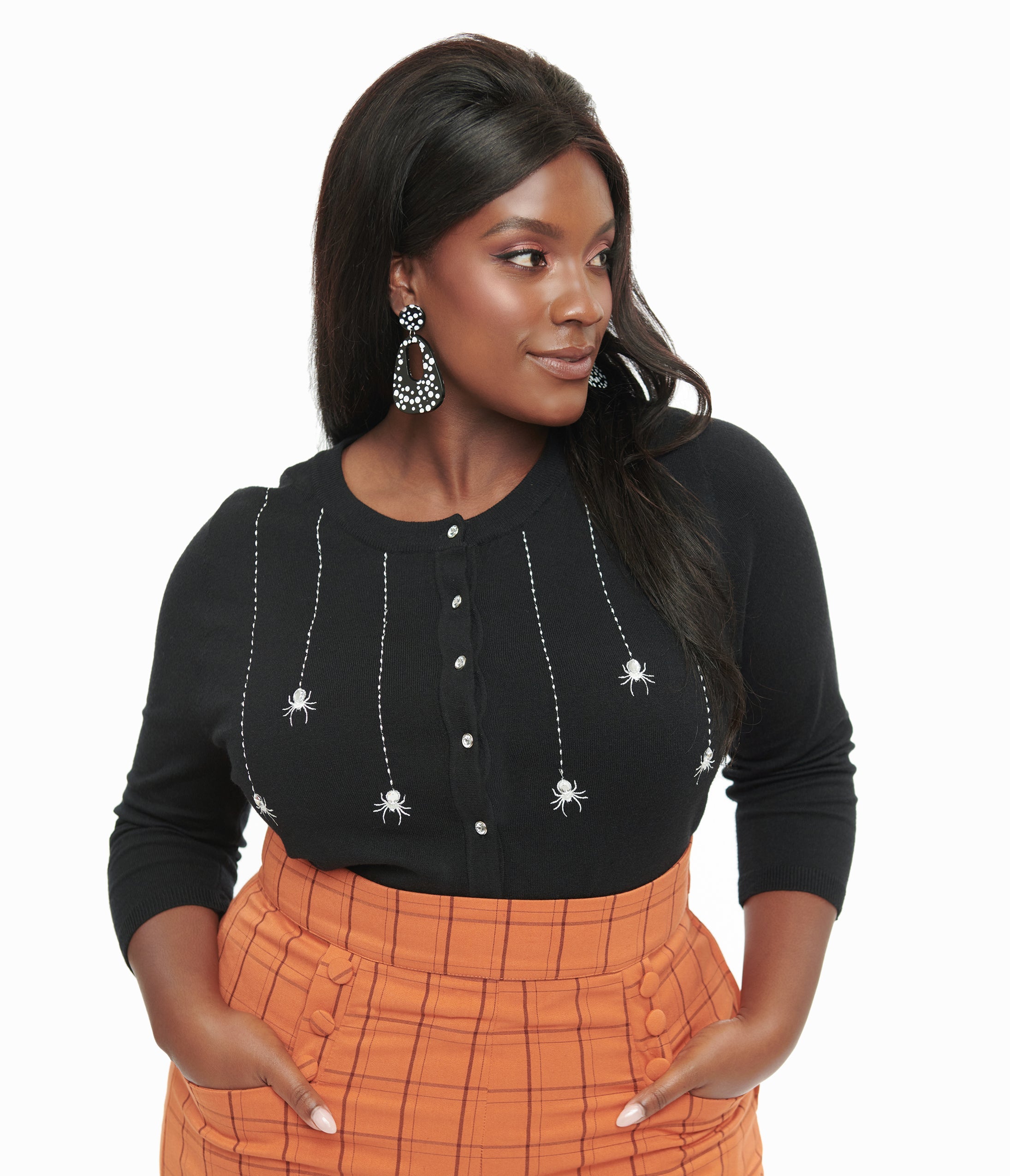 Embroidered cardigan plus size 2025