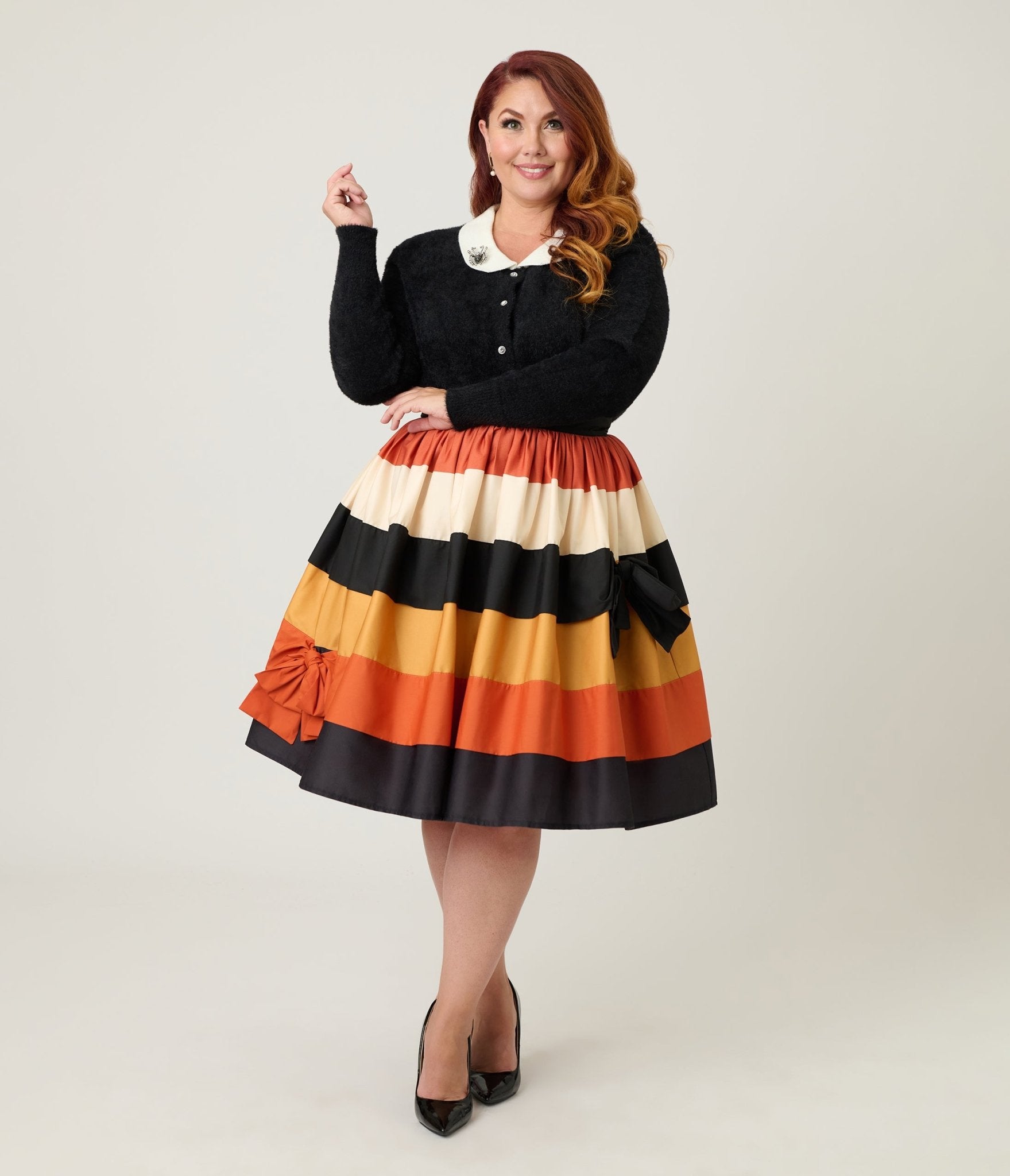 Unique Vintage Plus Size Black Spider Pin Cardigan - Unique Vintage - Womens, TOPS, SWEATERS