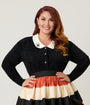 Unique Vintage Plus Size Black Spider Pin Cardigan