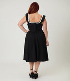Unique Vintage Plus Size Black Sweetheart Flutter Sleeve Swing Dress - Unique Vintage - Womens, DRESSES, SWING