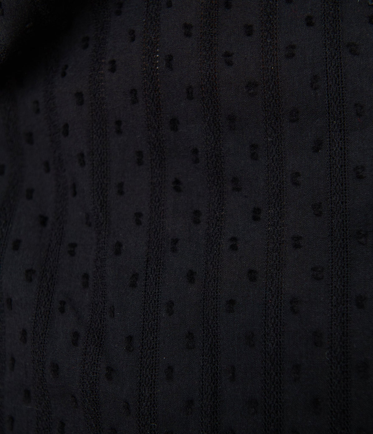 Unique Vintage Plus Size Black Swiss Dot Notched Collar Blouse - Unique Vintage - Blouses