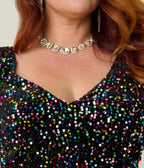 Unique Vintage Plus Size Black Velvet & Rainbow Sequin Goldwyn Gown - Unique Vintage - Womens, DRESSES, MAXI