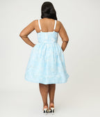 Unique Vintage Plus Size Blue Butterfly Eyelet Swing Dress - Unique Vintage - Womens, DRESSES, SWING