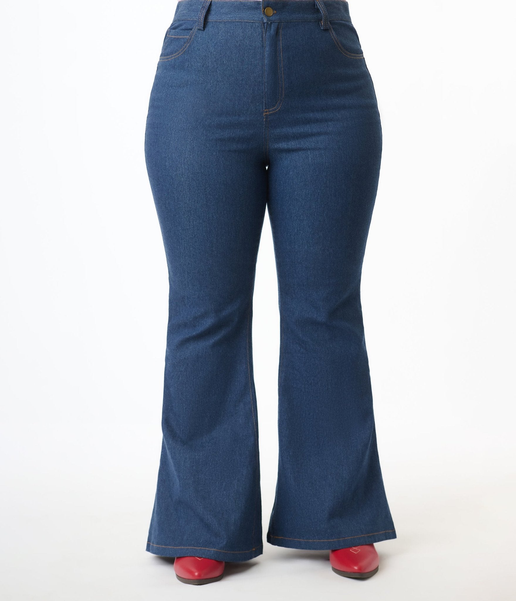 Unique Vintage Plus Size Blue Denim Western Embroidered Jeans - Unique Vintage - Womens, BOTTOMS, JEANS