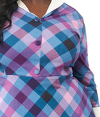 Unique Vintage Plus Size Blue & Purple Madras Plaid Shirt Dress - Unique Vintage - Womens, DRESSES, SWING