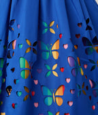 Unique Vintage Plus Size Blue & Rainbow Striped Butterfly Cutout Bobbie Swing Dress - Unique Vintage - Womens, DRESSES, SWING
