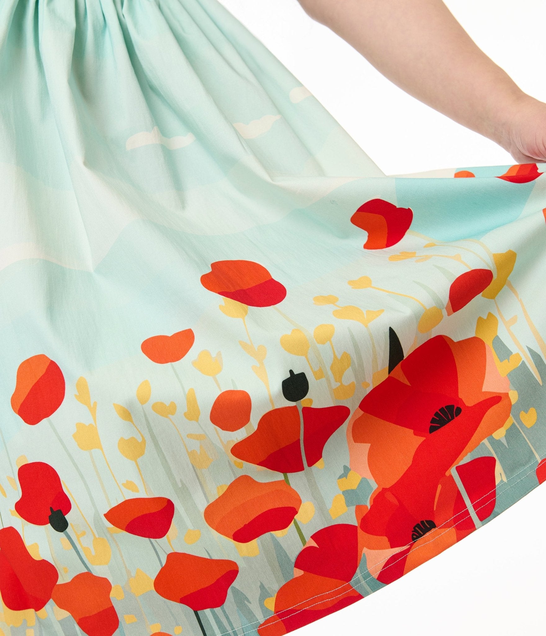 Unique Vintage Plus Size Blue Sky & Poppy Field Sleeveless Swing Dress - Unique Vintage - Womens, DRESSES, SWING