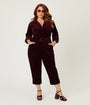 Unique Vintage Plus Size Burgundy Corduroy Trixie Jumpsuit