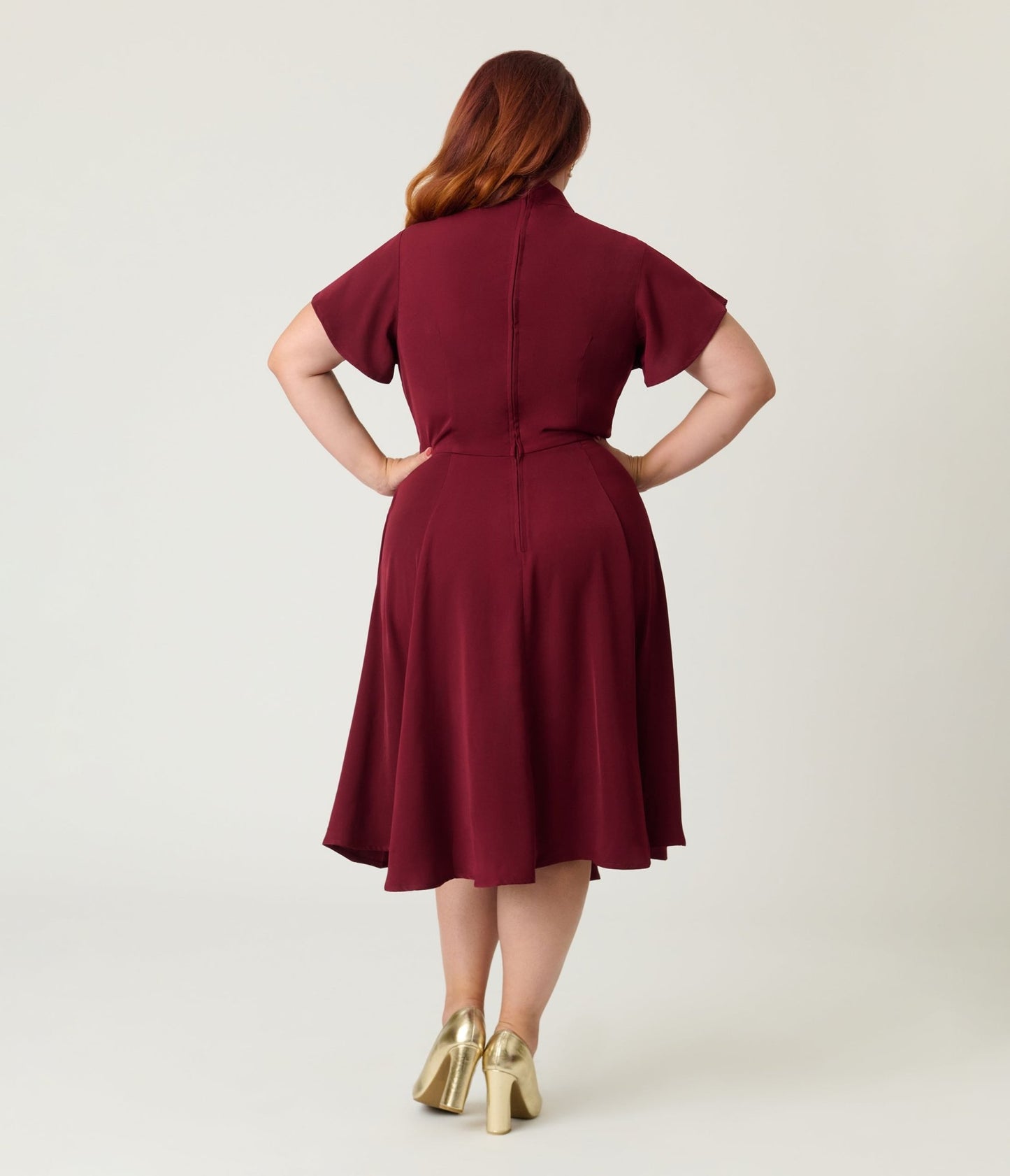 Unique Vintage Plus Size Burgundy Evil Eye Baltimore Swing Dress - Unique Vintage - Womens, DRESSES, SWING