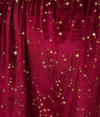 Unique Vintage Plus Size Burgundy & Gold Stars Caftan Jumpsuit - Unique Vintage -