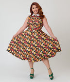 Unique Vintage Plus Size Charcuterie Print Darlene Swing Dress - Unique Vintage - Womens, DRESSES, SWING