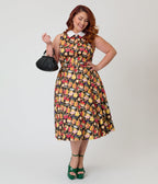 Unique Vintage Plus Size Charcuterie Print Darlene Swing Dress - Unique Vintage - Womens, DRESSES, SWING