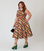 Unique Vintage Plus Size Charcuterie Print Darlene Swing Dress - Unique Vintage - Womens, DRESSES, SWING