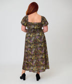Unique Vintage Plus Size Dark Magic Floral Midi Dress - Unique Vintage - Womens, DRESSES, MIDI