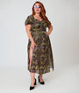 Unique Vintage Plus Size Dark Magic Floral Midi Dress