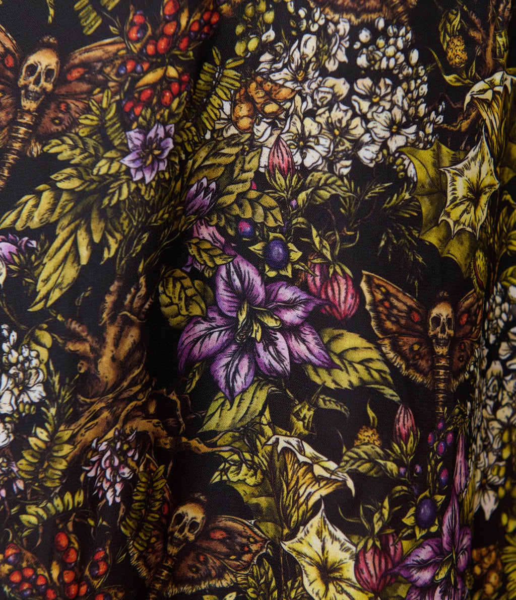 Unique Vintage Plus Size Dark Magic Floral Midi Dress - Unique Vintage - Womens, DRESSES, MIDI