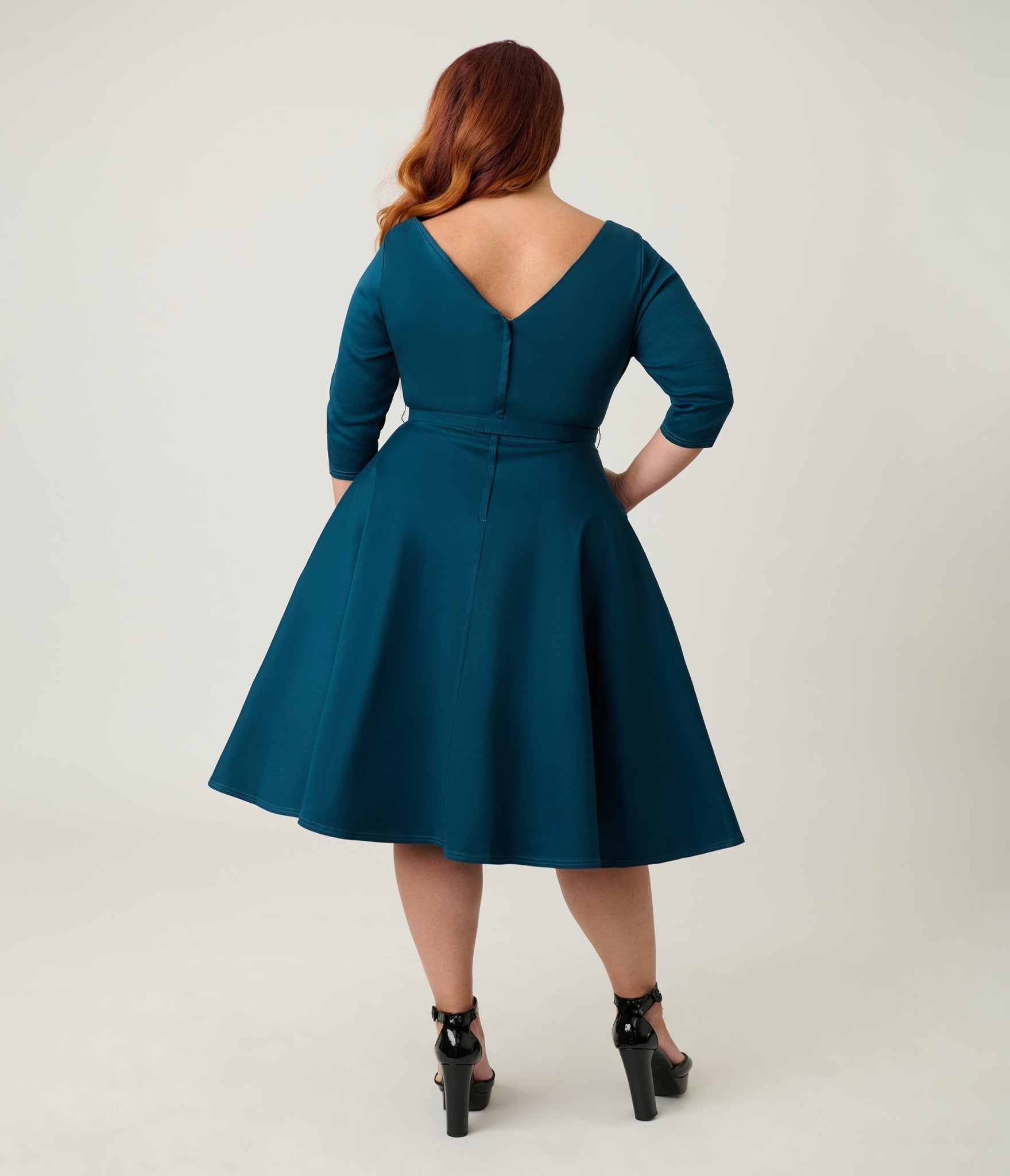 teal cocktail dress with sleeves Teal Blue Dress With Organza Sleeves
