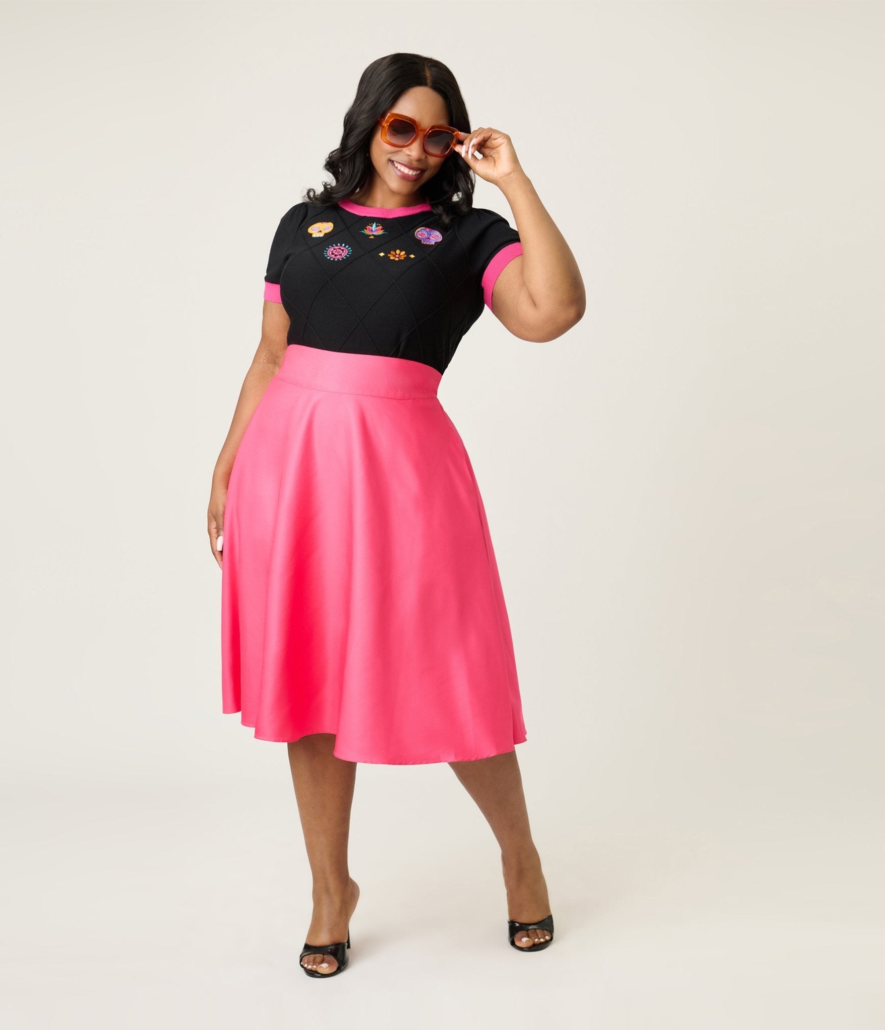 Unique Vintage Plus Size Day of the Dead Embroidered Sweater - Unique Vintage - Womens, TOPS, SWEATERS