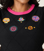 Unique Vintage Plus Size Day of the Dead Embroidered Sweater - Unique Vintage - Womens, TOPS, SWEATERS