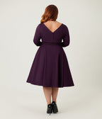 Unique Vintage Plus Size Eggplant Devon Swing Dress - Unique Vintage - Womens, DRESSES, SWING