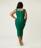 Unique Vintage Plus Size Emerald Sheath Pencil Dress - Unique Vintage - Womens, DRESSES, WIGGLE