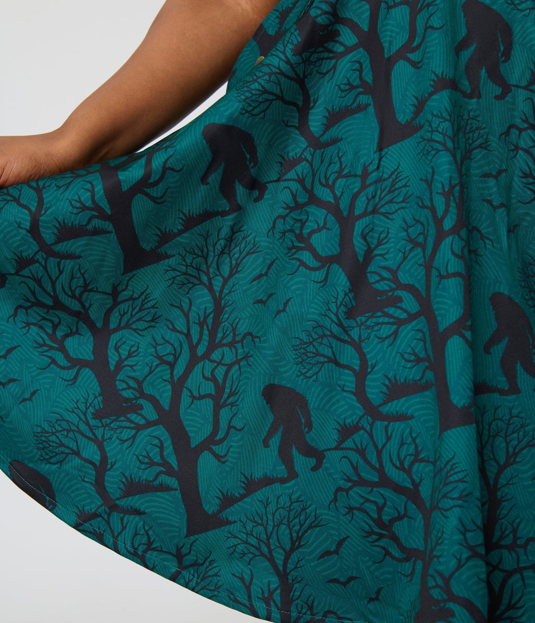 Unique Vintage Plus Size Forest Green Sasquatch Brionne Pinafore Skirt - Unique Vintage - Womens, BOTTOMS, SKIRTS