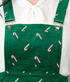 Unique Vintage Plus Size Green & Candy Cane Stamp Brionne Pinafore Skirt - Unique Vintage - Womens, BOTTOMS, SKIRTS