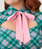 Unique Vintage Plus Size Green & Light Pink Bias Plaid Swing Dress - Unique Vintage - Womens, DRESSES, SWING