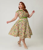 Unique Vintage Plus Size Green Mason Jar Print Cotton Hedda Swing Dress - Unique Vintage - Womens, DRESSES, SWING