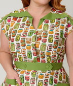 Unique Vintage Plus Size Green Mason Jar Print Cotton Hedda Swing Dress - Unique Vintage - Womens, DRESSES, SWING