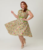 Unique Vintage Plus Size Green Mason Jar Print Cotton Hedda Swing Dress - Unique Vintage - Womens, DRESSES, SWING