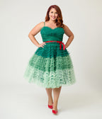 Unique Vintage Plus Size Green Ombre Tulle Cupcake Swing Dress - Unique Vintage - Womens, DRESSES, PROM AND SPECIAL OCCASION