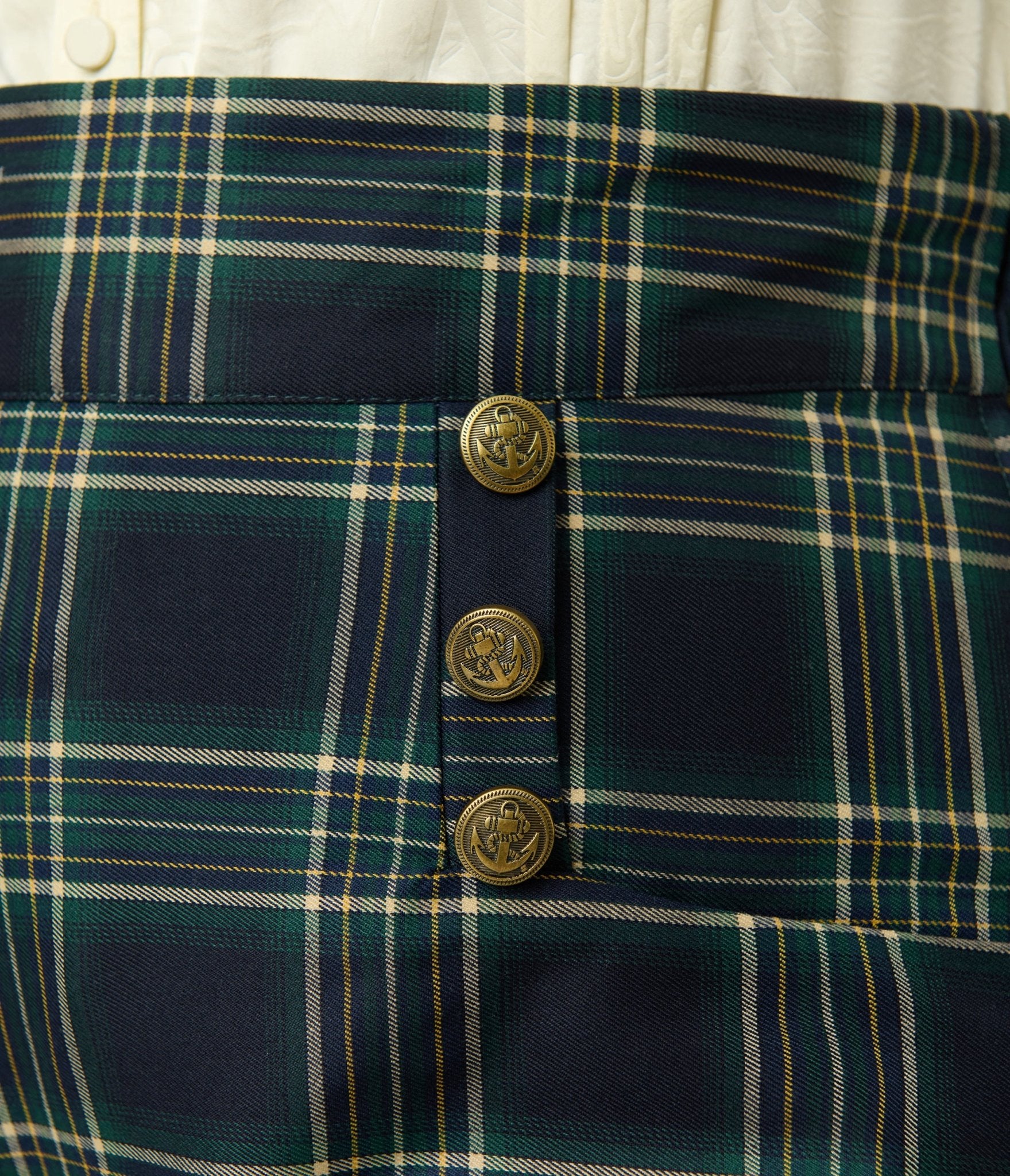 Unique Vintage Plus Size Green Plaid High Waist Sailor Ginger Pants - Unique Vintage - Womens, BOTTOMS, PANTS