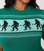 Unique Vintage Plus Size Green Sasquatch Fair Isle Paige Sweater - Unique Vintage - Womens, TOPS, SWEATERS