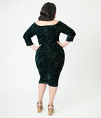 Unique Vintage Plus Size Green Sequin Shailene Pencil Dress - Unique Vintage - Womens, DRESSES, WIGGLE