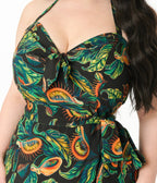 Unique Vintage Plus Size Green Venus Fly Trap Leilani Sarong Dress - Unique Vintage - Womens, DRESSES, WIGGLE