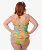 Unique Vintage Plus Size Happy Groovy Rainbow Daphne Swim Bottom - Unique Vintage - Womens, SWIM, BOTTOM