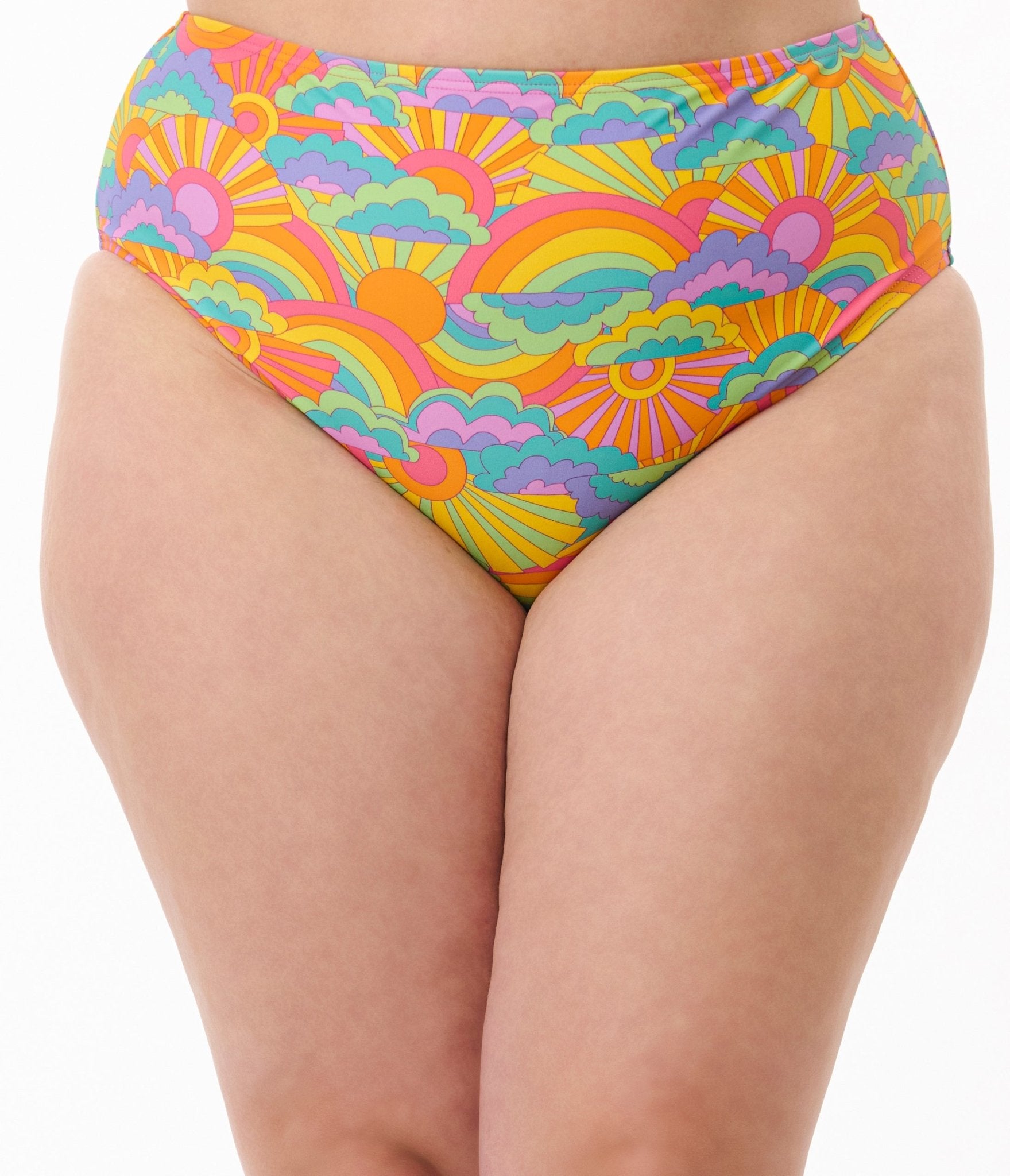 Unique Vintage Plus Size Happy Groovy Rainbow Daphne Swim Bottom - Unique Vintage - Womens, SWIM, BOTTOM