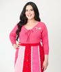 Unique Vintage Plus Size Hot Pink & Cupid Accent Dandy Cardigan
