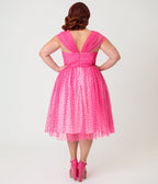 Unique Vintage Plus Size Hot Pink Garden State Swing Dress - Unique Vintage - Womens, DRESSES, SWING