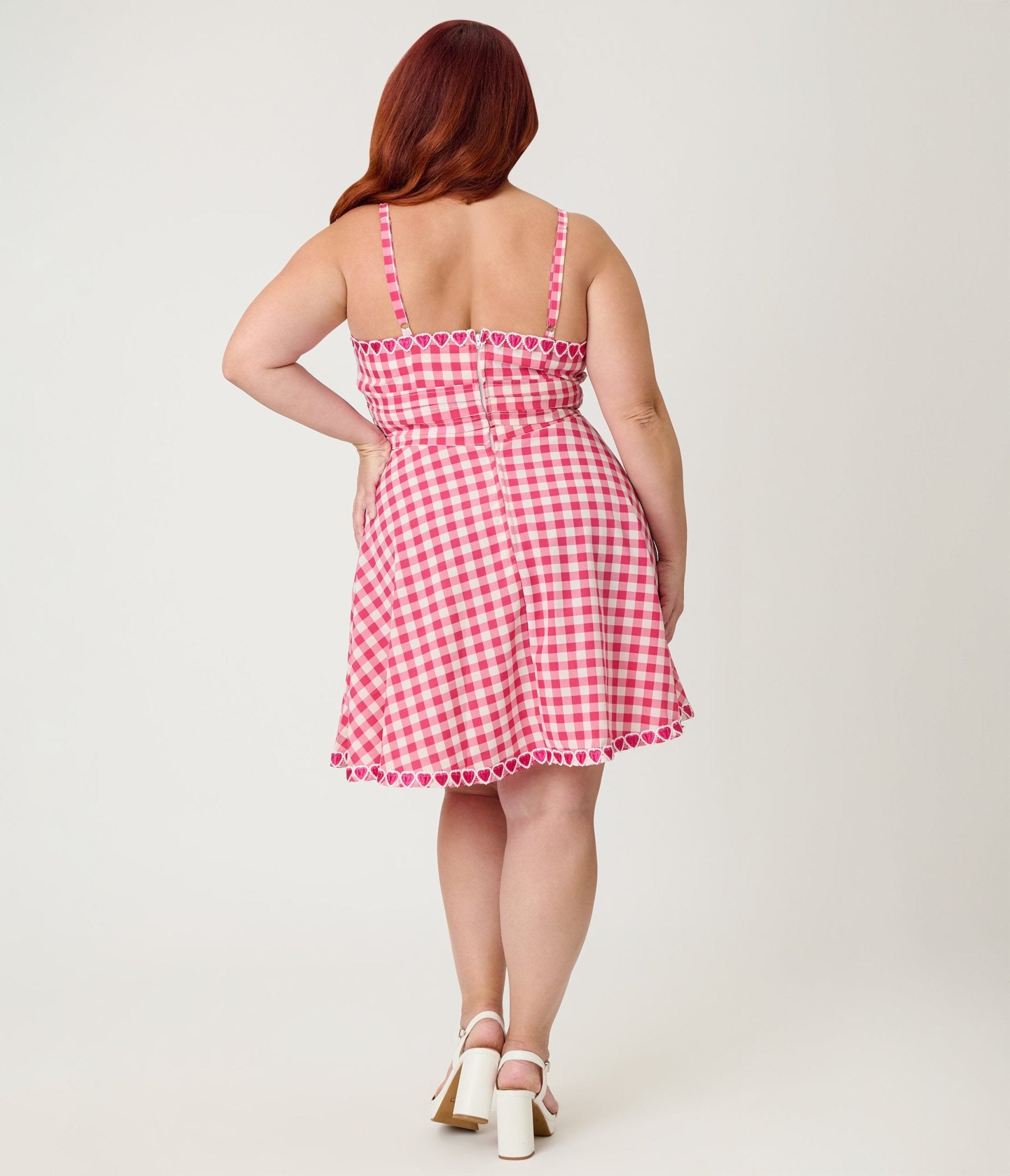 Unique Vintage Plus Size Hot Pink Gingham Follow Your Heart Flare Dres Unique Vintage Plus Size Hot Pink Gingham Follow Your Heart Flare Dres